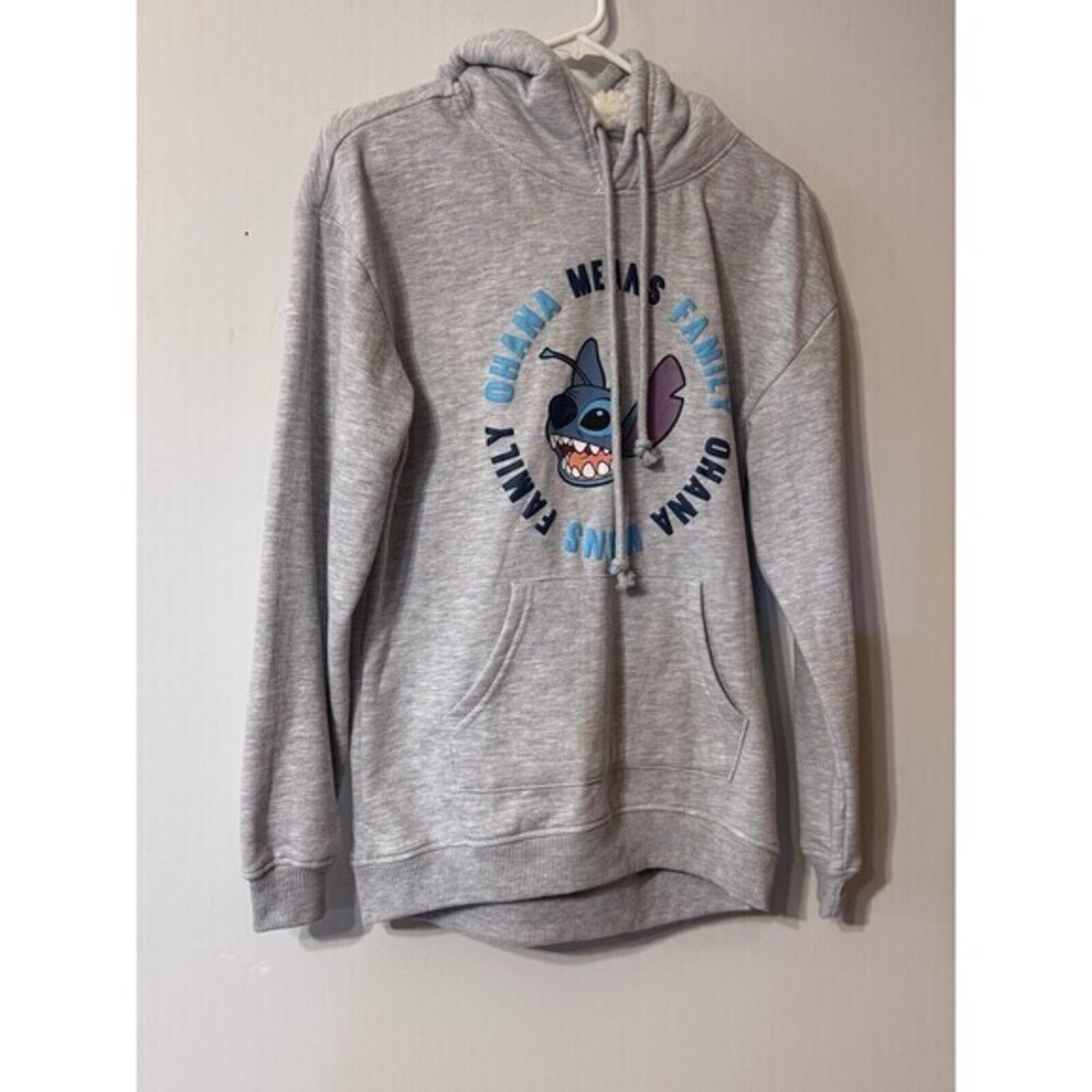 Disney Lilo & Stitch Women's Gray Hooded Sweatshirt Hoodie Size XS